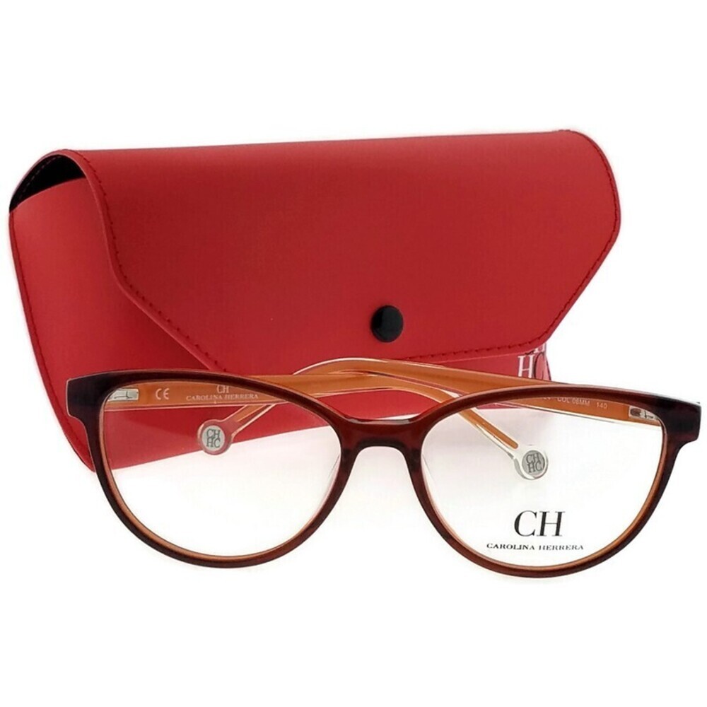NWT Carolina Herrera VHE724 06Mm Red Rectangle 53mm Eyeglasses